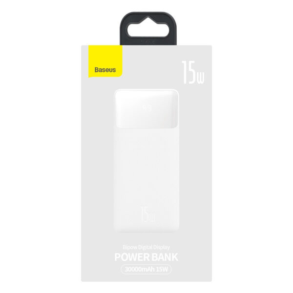 Baterie externa 30000mAh Baseus, 2xUSB, USB-C, Micro-USB, alb, PPBD050202 - imagine 7