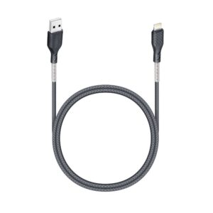 Cablu carbon FORCELL USB A la Lightning cu 8 pini 2,4A CB-01A negru 1 metru