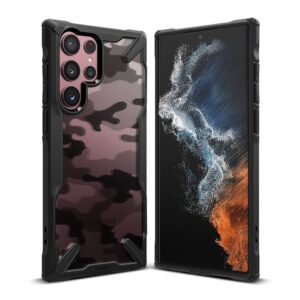 Ringke Fusion X Tough Camo Black Case - For Samsung Galaxy S22 Ultra