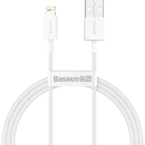 Cablu Baseus Superior Series Cablu USB la Lightning, 2.4A, 1m (alb)