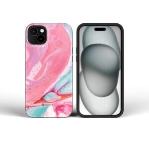Husa pentru iPhone 16 PRO Forcell F-Protect Mirage Military Drop-Test compatibilă cu MagSafe, marmura roz