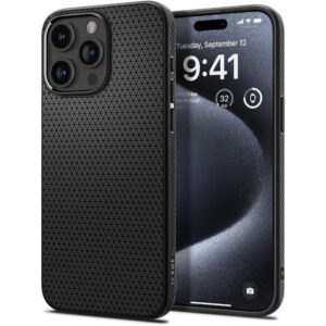 Husa iPhone 15 Pro Spigen Liquid Air, negru