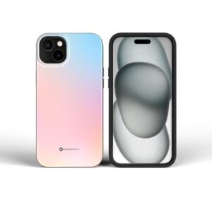 Carcasă pentru iPhone 16 PRO MAX Forcell F-Protect Mirage Military Drop-Test compatibilă cu MagSafe, marmură roz-albastru.