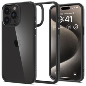 Husa iPhone 15 Pro Max Spigen Ultra Hybrid, negru