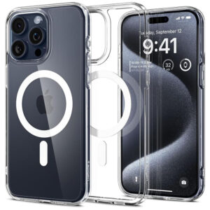 Husa iPhone 15 Pro Spigen Ultra Hybrid MagSafe, alb