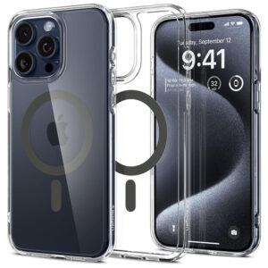 Husa iPhone 15 Pro Spigen Ultra Hybrid MagSafe, gri