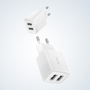 Încărcător Încărcător Rapid Compact Baseus, 2x USB, 10.5W (alb)