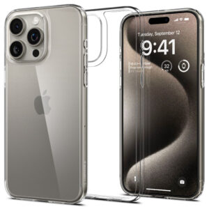 Husa iPhone 15 Pro Max Spigen Air Skin Hybrid, transparenta