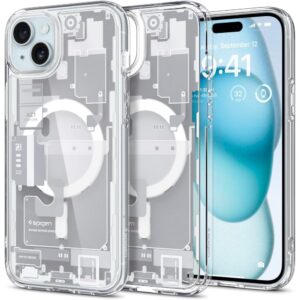 Husa iPhone 15 Spigen Ultra Hybrid MagSafe Zero One, alb