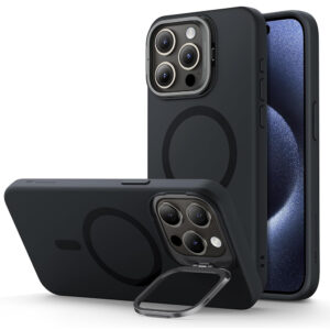 Husa iPhone 15 Pro ESR Cloud Soft HaloLock Kickstand, negru
