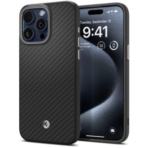 Husa iPhone 15 Pro Spigen Enzo Aramid MagSafe, negru