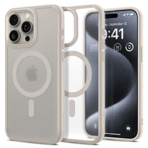 Husa iPhone 15 Pro Spigen Ultra Hybrid, natural mata