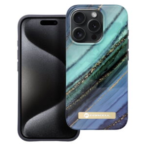 Husă pentru iPhone 15 PRO Forcell F-Protect Mirage, compatibilă cu MagSafe, marmură jad.