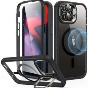 Huse ESR ARMOR TOUGH KICKSTAND HALOLOCK MAGSAFE IPHONE 15 PRO MAX CLEAR/BLACK