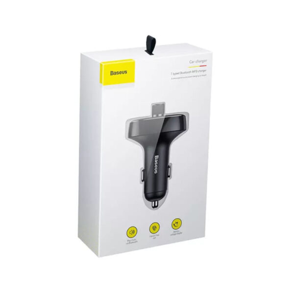 Modulator FM Bluetooth, incarcator auto Baseus, CCMT000301 - imagine 7
