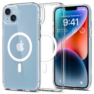 Husa transparenta iPhone 14 Spigen Ultra Hybrid MagSafe, alb