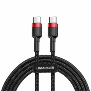 Cablu de date tip C Baseus, 60W, 3A, 1m, rosu/negru, CATKLF-G91