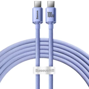 Cablu Cablu Baseus Crystal Shine USB-C la USB-C, 100W, 1,2m (violet)