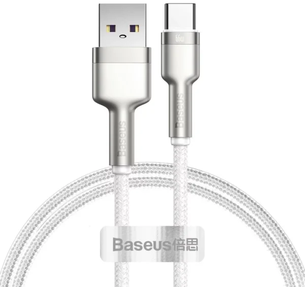 Cablu Cablu USB pentru USB-C Baseus Cafule, 66W, 1m (alb)