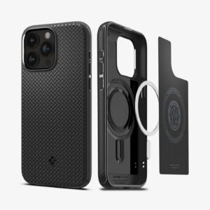 Husa iPhone 15 Pro Max Spigen Mag Armor MagSafe, negru