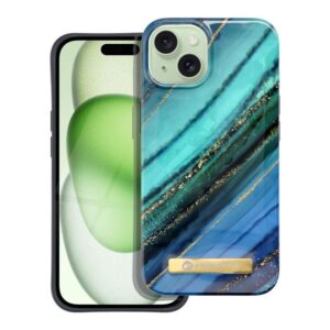 Husă pentru iPhone 15 Forcell Mobilskal MagSafe Mirage - Jade Marble.