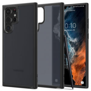 Husa pentru Samsung Galaxy S22 Ultra 5G S908, Spigen, Ultra Hybrid Frost, Neagra ACS03920