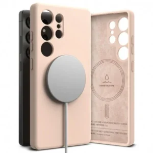 Husa Samsung Galaxy S25 Ultra - Ringke Silicone Magnetic MagSafe - Pink Sand