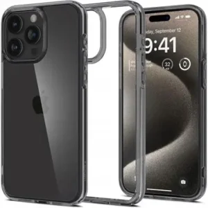 Husa iPhone 15 Pro Spigen Ultra Hybrid, transparent gray