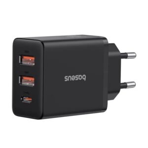 Incarcator Baseus Cube, 30W, 3A, 1 x USB-C - 2 x USB-A, Negru