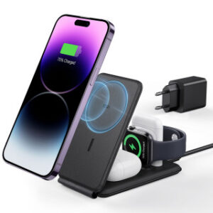 Incarcator wireless ESR Premium 3in1 compatibil Apple fast charging White