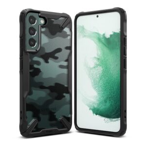 Husa pentru Samsung Galaxy S22 Plus, Ringke Fusion X Design, Camo Negru