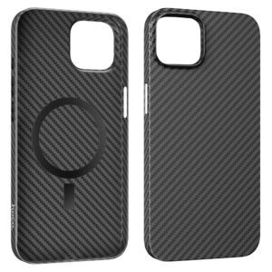 Husa Hoco, de protectie pentru iPhone 14 Pro, cu MagSafe, ultra subtire, Carbon Cave, Neagra