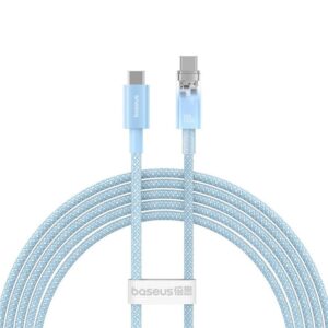 Cablu de date, Baseus, USB-C la USB-C, 2 m, Albastru