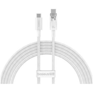Cablu Baseus Explorer Series, USB-C la USB-C, 100W, 1m, Alb