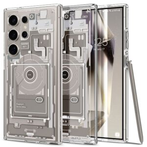 Carcasa Spigen Ultra Hybrid compatibila cu Samsung Galaxy S24 Ultra Zero One Natural Titanium