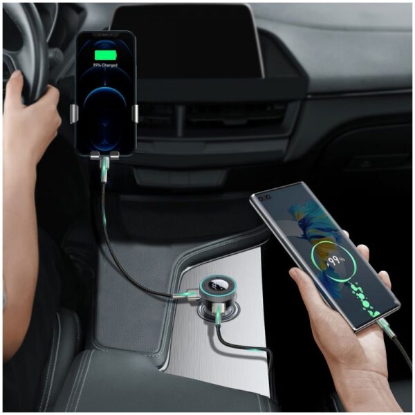 Modulator FM Bluetooth Baseus CCLH-01 Enjoy, Mp3 Player, 2 x USB, Negru - imagine 5