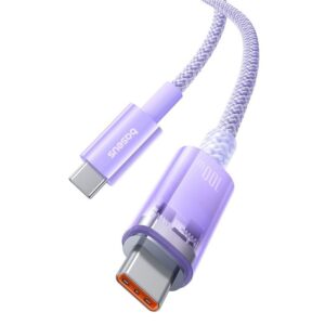 Cablu telefon, BASEUS, Tip C, 100W, 1m, Violet