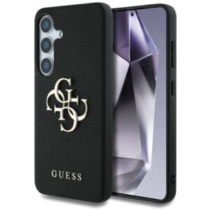 Husa originala Guess Samsung Galaxy S25 Hardcase 4G Grained Big and Classic Logo, negru, GUHCS25SPGT4MBK