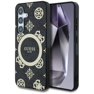 Husa Samsung Galaxy S25 originala Guess IML Peony On 4G Background MagSafe, negru, GUHMS25SH4PYEEK
