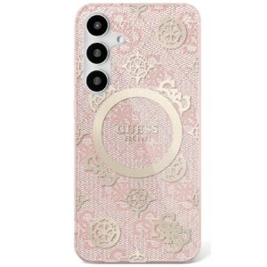 Husa Samsung Galaxy S25 originala Guess IML Peony On 4G Background MagSafe, roz, GUHMS25SH4PYEEP