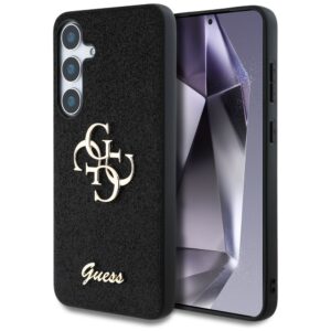 Husa Guess Glitter Script Big 4G Logo Samsung Galaxy S25, negru, GUHCS25SHG4SGK