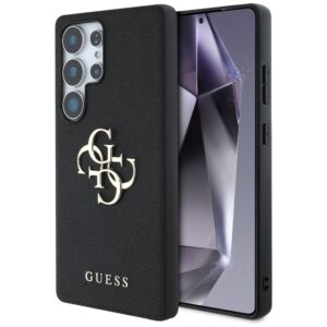 Husa originala Guess Samsung Galaxy S25 Ultra Hardcase 4G Grained Big and Classic Logo, negru, GUHCS25LPGT4MBK