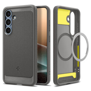 Husa Samsung Galaxy S25 Spigen Rugged Armor MagSafe, gri