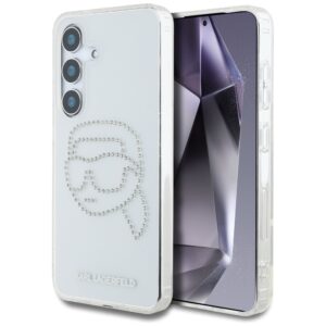 Husa Samsung Galaxy S25 Karl Lagerfeld IML Rhinestones, Karl Head, transparenta, KLHCS25SHKHDCELT
