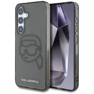 Husa Samsung Galaxy S25 Karl Lagerfeld IML Rhinestones, Karl Head, KLHCS25SHKHDCELK