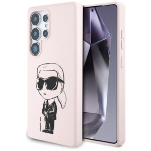 Husa Karl Lagerfeld Samsung Galaxy S25 Ultra Silicone Graffiti MagSafe Ikonik, roz, KLHMS25LPNYKGRTP