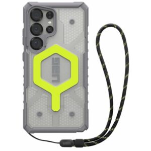 UAG Husa Pathfinder Clear Magnetic Samsung Galaxy S25 Ultra Active Neon Lanyard
