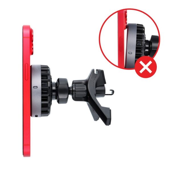 Suport auto magnetic FORCELL F-GRIP Cool Mag pentru parbriz / grilă de aerisire, cu tehnologie de răcire Cold Protect și încărcare wireless compatibilă cu MagSafe și Qi2, încărcător de 15W, negru. - imagine 3
