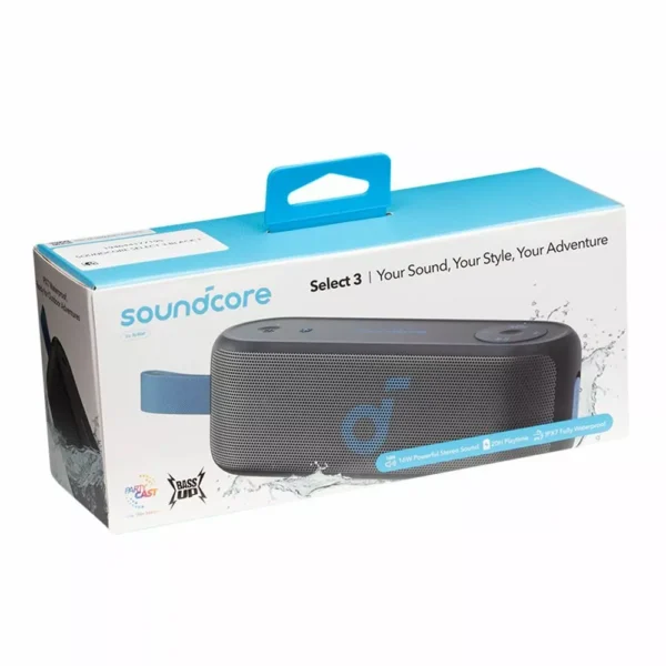 Boxa portabila wireless Anker Soundcore Select 3, 16W, IPX7, Autonomie 20 ore, PartyCast, BassUp, Negru - imagine 7