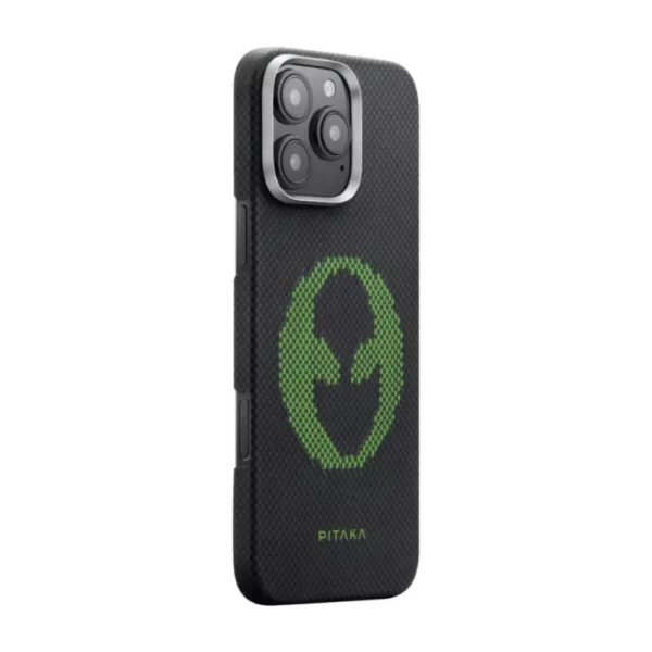 Husa de protectie Pitaka MagEZ 5 pentru iPhone 16 Pro Alien Tactile Woven, Fosforescenta - imagine 3